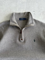 Ralph Lauren Ribbed 1/4 Zip Pullover Jumper (M)