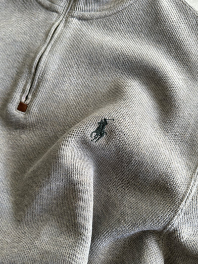 Ralph Lauren Ribbed 1/4 Zip Pullover Jumper (M)