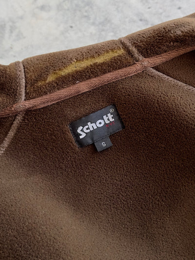 Schott NYC Fleece Lined scuba Zip Up Hoodie (S)