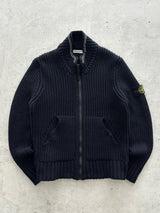 AW/08 Stone Island Chunky Knit Wool Zip Up Jumper (L)