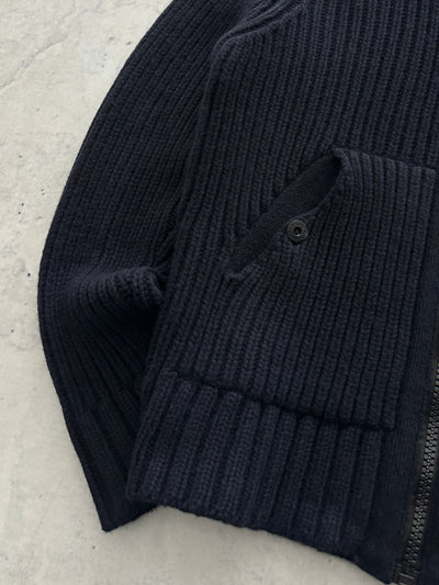 AW/08 Stone Island Chunky Knit Wool Zip Up Jumper (L)