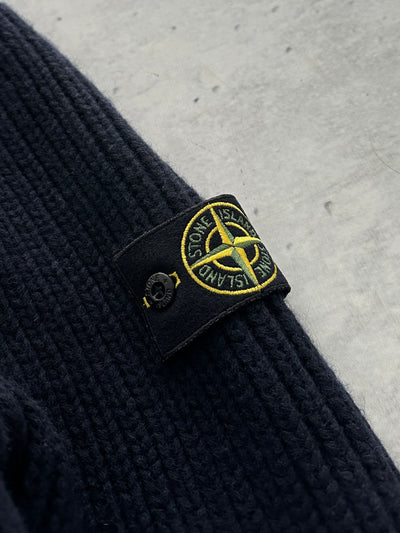 AW/08 Stone Island Chunky Knit Wool Zip Up Jumper (L)