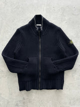 AW/08 Stone Island Chunky Knit Wool Zip Up Jumper (L)