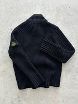 AW/08 Stone Island Chunky Knit Wool Zip Up Jumper (L)