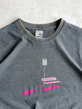 Vintage stussy repeat logo 'world tour' t shirt (M)