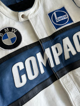 Vintage BMW Zip Up Leather Racing Jacket (L)