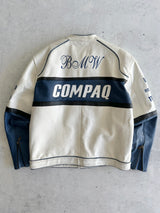 Vintage BMW Zip Up Leather Racing Jacket (L)