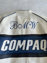 Vintage BMW Zip Up Leather Racing Jacket (L)