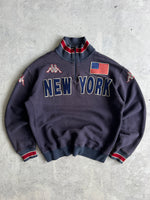 90's Kappa New York 1/4 Zip Pullover Sweatshirt (S)