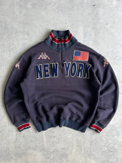 90's Kappa New York 1/4 Zip Pullover Sweatshirt (S)