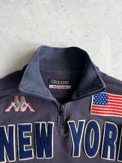 90's Kappa New York 1/4 Zip Pullover Sweatshirt (S)