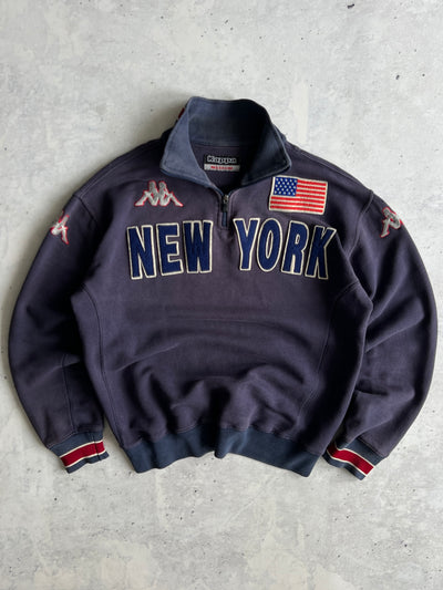90's Kappa New York 1/4 Zip Pullover Sweatshirt (S)