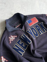 90's Kappa New York 1/4 Zip Pullover Sweatshirt (S)