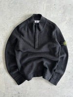 AW/18 Stone Island Chunky Knit 1/4 Zip Wool Jumper (S)