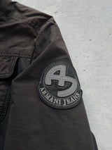 Vintage Armani Jeans Leather Nylon Zip Up Jacket (M)