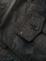 Vintage Armani Jeans Leather Nylon Zip Up Jacket (M)