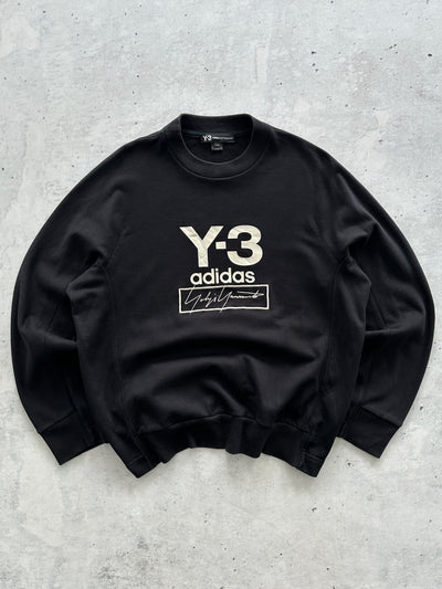 Y-3 Adidas Embroidered Logo stacked Crewneck Sweatshirt (M)