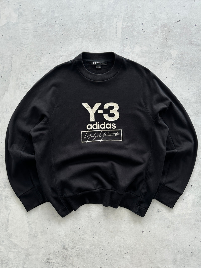 Y-3 Adidas Embroidered Logo stacked Crewneck Sweatshirt (M)