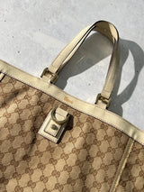 Vintage Gucci canvas / leather monogram tote bag (One size)
