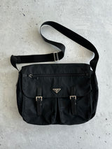 Prada Tessuto Nylon double buckle Messenger Bag (One Size)