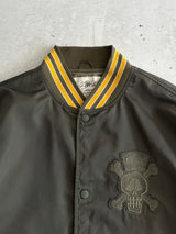 00's Stussy Spell Out Skull Varsity Jacket (L)