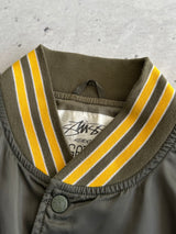 00's Stussy Spell Out Skull Varsity Jacket (L)