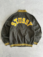 00's Stussy Spell Out Skull Varsity Jacket (L)
