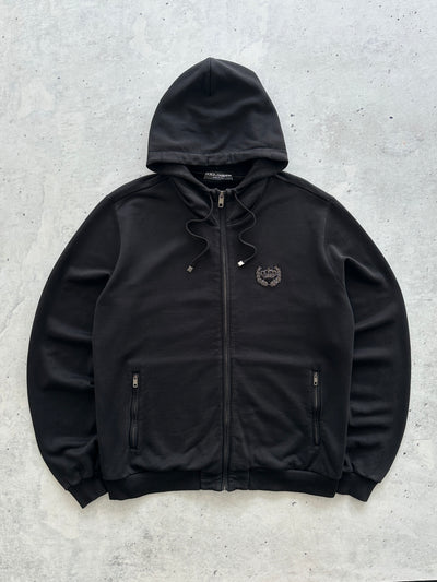 Dolce & Gabbana metal emblem Crown Zip Up Hoodie (XL)