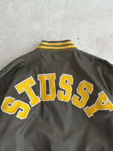 00's Stussy Spell Out Skull Varsity Jacket (L)