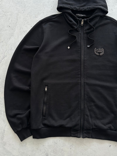 Dolce & Gabbana metal emblem Crown Zip Up Hoodie (XL)