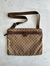 Vintage Gucci GG Canvas Messenger / Crossbody Bag (One Size)