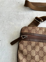 Vintage Gucci GG Canvas Messenger / Crossbody Bag (One Size)