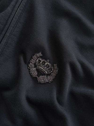 Dolce & Gabbana metal emblem Crown Zip Up Hoodie (XL)