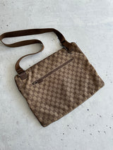 Vintage Gucci GG Canvas Messenger / Crossbody Bag (One Size)