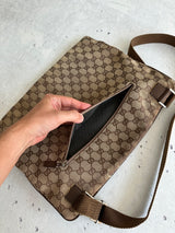Vintage Gucci GG Canvas Messenger / Crossbody Bag (One Size)