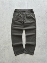 00's YSL Embroidered Logo Straight Leg Trousers (W34 x L32)