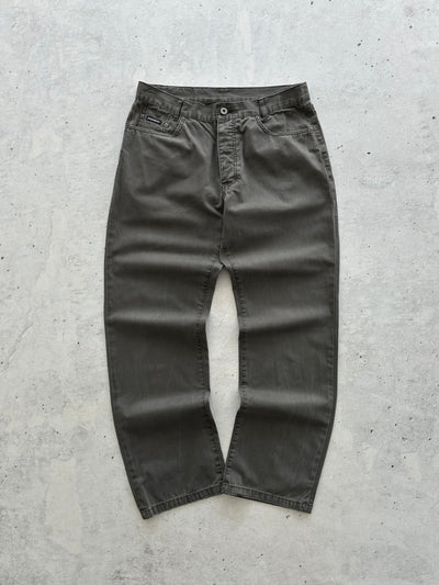 00's YSL Embroidered Logo Straight Leg Trousers (W34 x L32)