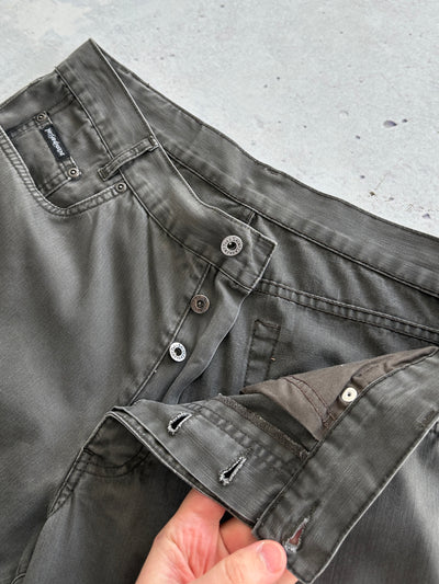 00's YSL Embroidered Logo Straight Leg Trousers (W34 x L32)