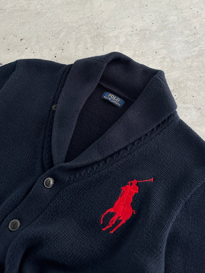 Ralph Lauren Big Logo Chunky Knit Shawl Collar Cardigan (S)