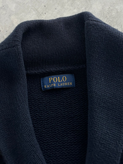 Ralph Lauren Big Logo Chunky Knit Shawl Collar Cardigan (S)