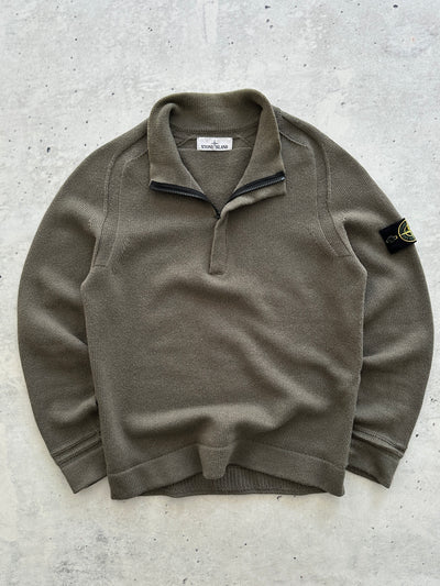 AW/18 Stone Island Chunky Wool Knit 1/4 Zip Jumper (M)
