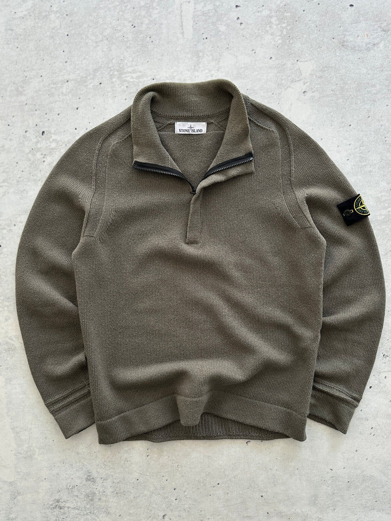 AW/18 Stone Island Chunky Wool Knit 1/4 Zip Jumper (M)
