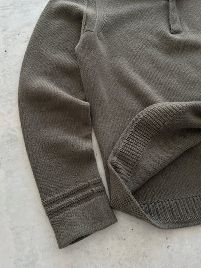 AW/18 Stone Island Chunky Wool Knit 1/4 Zip Jumper (M)
