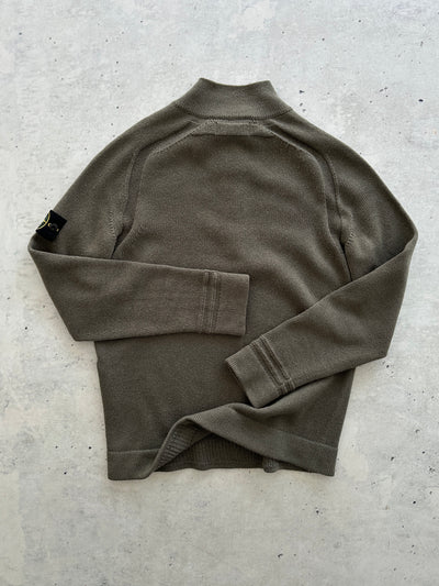 AW/18 Stone Island Chunky Wool Knit 1/4 Zip Jumper (M)