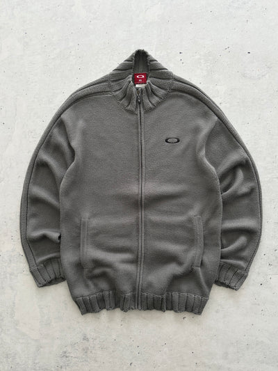 90's Oakley Chunky Knit Zip Up Jumper (XL)