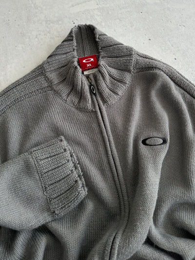 90's Oakley Chunky Knit Zip Up Jumper (XL)