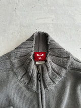 90's Oakley Chunky Knit Zip Up Jumper (XL)