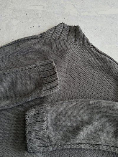 90's Oakley Chunky Knit Zip Up Jumper (XL)