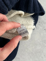 Evisu Chunky Wool Knit Zip Up Hoodie (L)