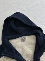 Evisu Chunky Wool Knit Zip Up Hoodie (L)